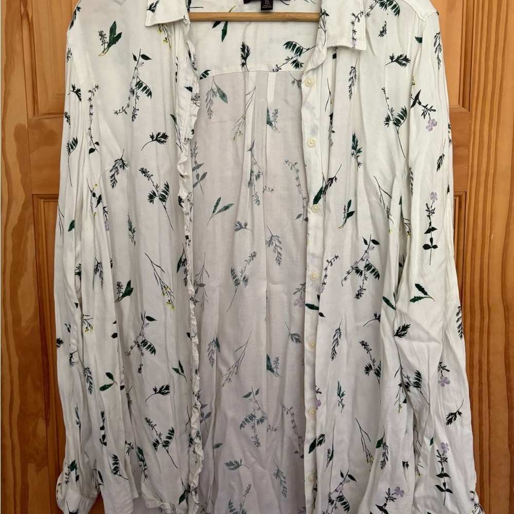 Floral White Shirt